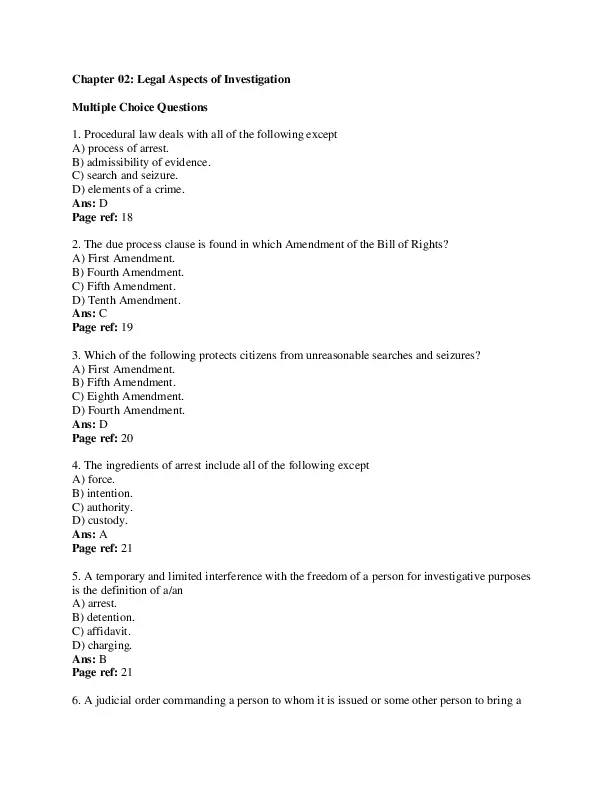 Criminal Investigation 11th Edition Test Bank