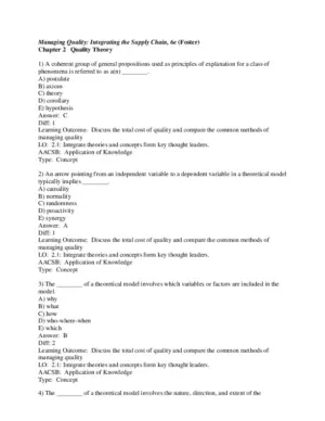 Managing Quality: Integrating the Supply Chain 6th Edition Test Bank