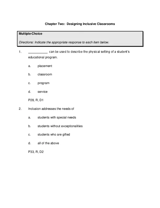 Teaching Students with Special Needs in Inclusive Settings, 5th Canadian Edition Test Bank