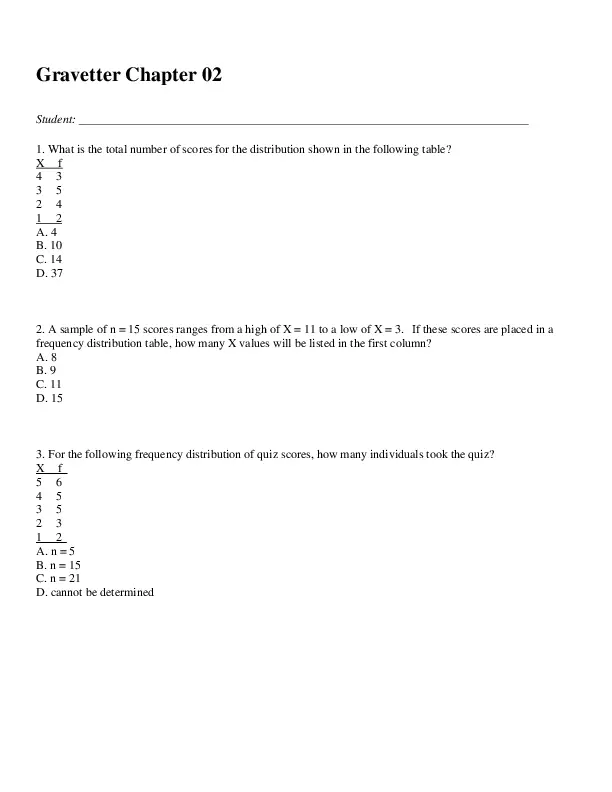 Statistics for the Behavioral Sciences, 9th Edition Test Bank