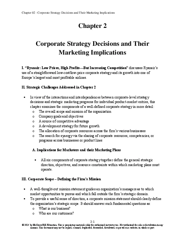 Marketing Strategy: A Decision-Focused Approach, 8th Edition Solution Manual