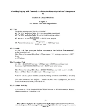 Solution Manual For Matching Supply with Demand: An Introduction to Operations Management, 4th Edition