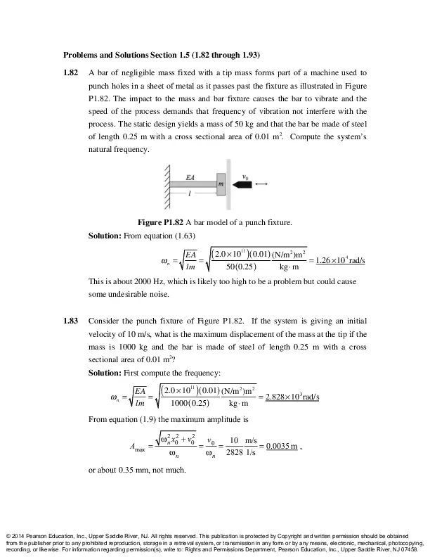 Engineering Vibration, 4th Edition Solution Manual