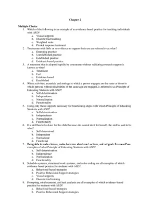 Test Bank for Autism Spectrum Disorders: Foundations, Characteristics, and Effective Strategies, 2nd Edition