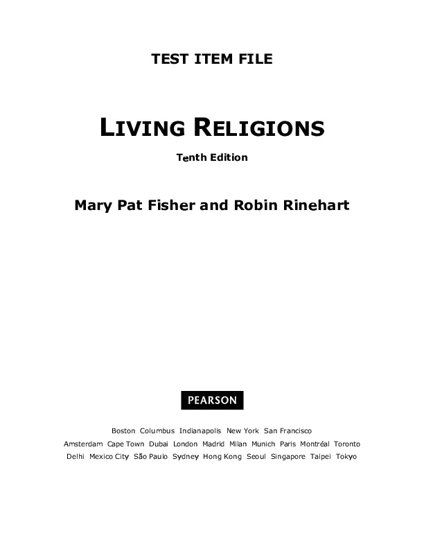 Test Bank for Living Religions, 10th Edition