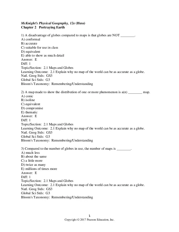 Test Bank for McKnights Physical Geography: A Landscape Appreciation, 12th Edition