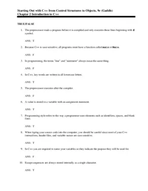 Test Bank for Starting Out with C++ from Control Structures to Objects, 9th Edition
