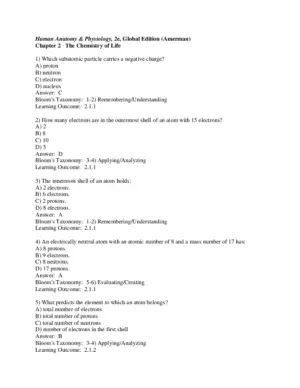 Test Bank For Human Anatomy and Physiology, 2nd Edition