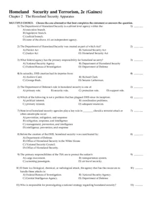 Test Bank for Homeland Security and Terrorism, 2nd Edition