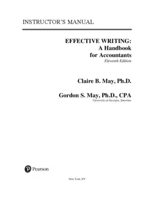 Solution Manual For Effective Writing: A Handbook for Accountants, 11th Edition