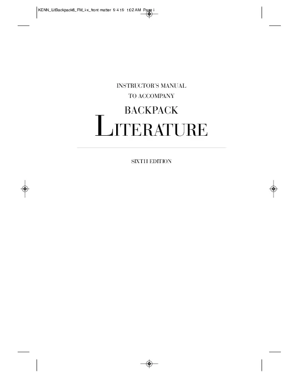 Backpack Literature: An Introduction to Fiction, Poetry, Drama, and Writing, 6th Edition Solution Manual