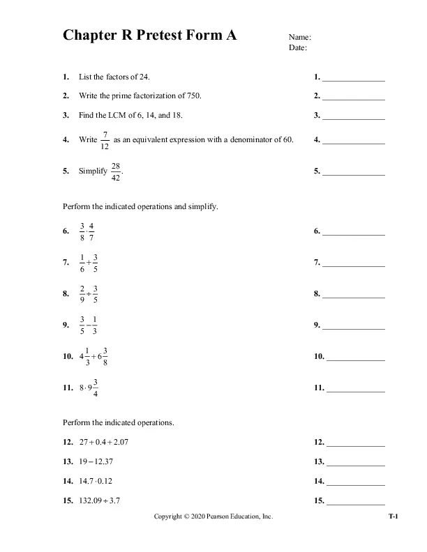 Solution Manual for Introductory Algebra, 6th Edition