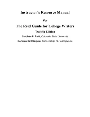 Solution Manual for The Reid Guide for College Writers, 12th Edition