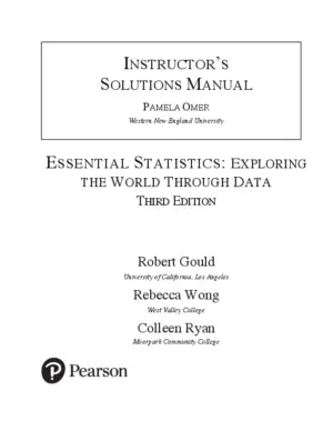 Solution Manual for Essential Statistics, 3rd Edition