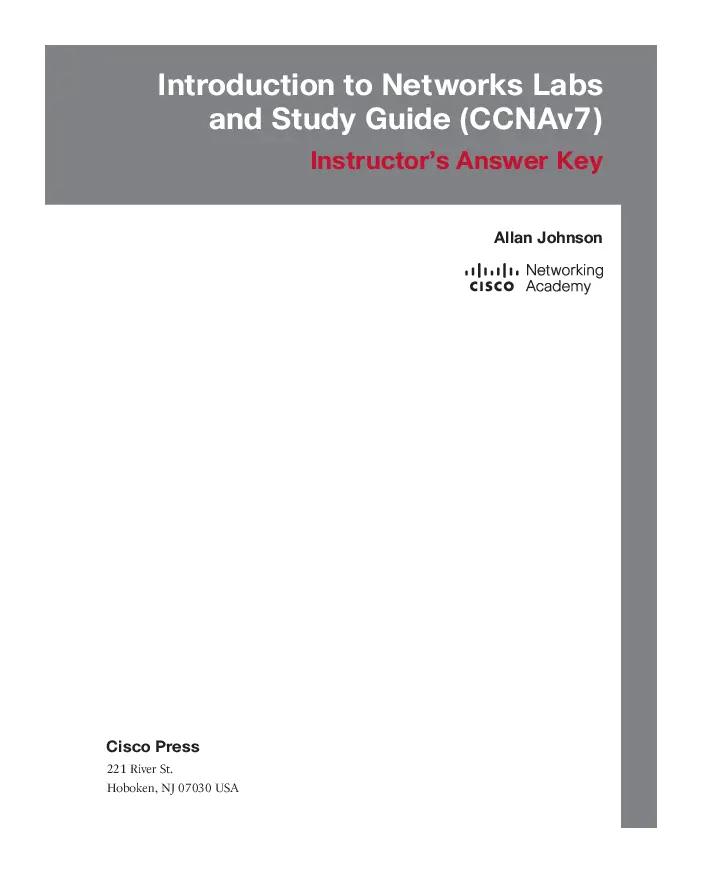 Solution Manual for Introduction to Networks Labs and Study Guide (CCNAv7)