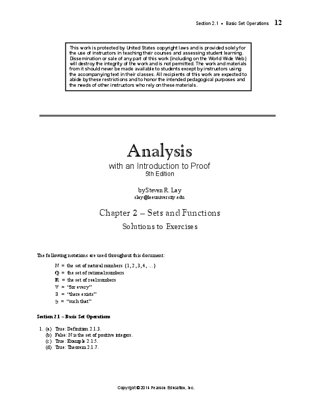 Solution Manual For Analysis with an Introduction to Proof, 5th Edition