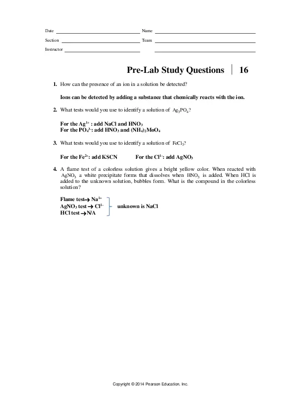 Solution Manual For Laboratory Manual for General, Organic, and Biological Chemistry, 3rd Edition