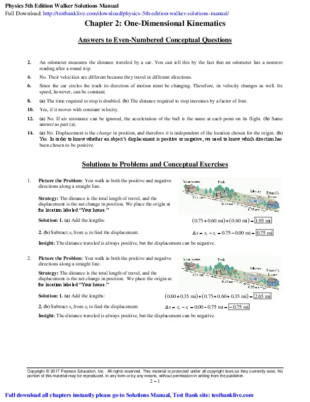 Solution Manual for Physics, 5th Edition