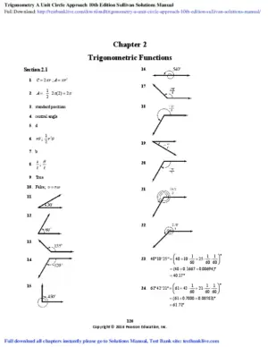 Solution Manual For Trigonometry: A Unit Circle Approach, 10th Edition