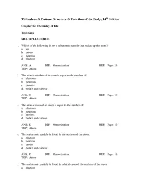 Test Bank for Structure And Function Of The Body, 14th Edition