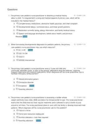 Pediatric Primary Care, 6th Edition Test Bank