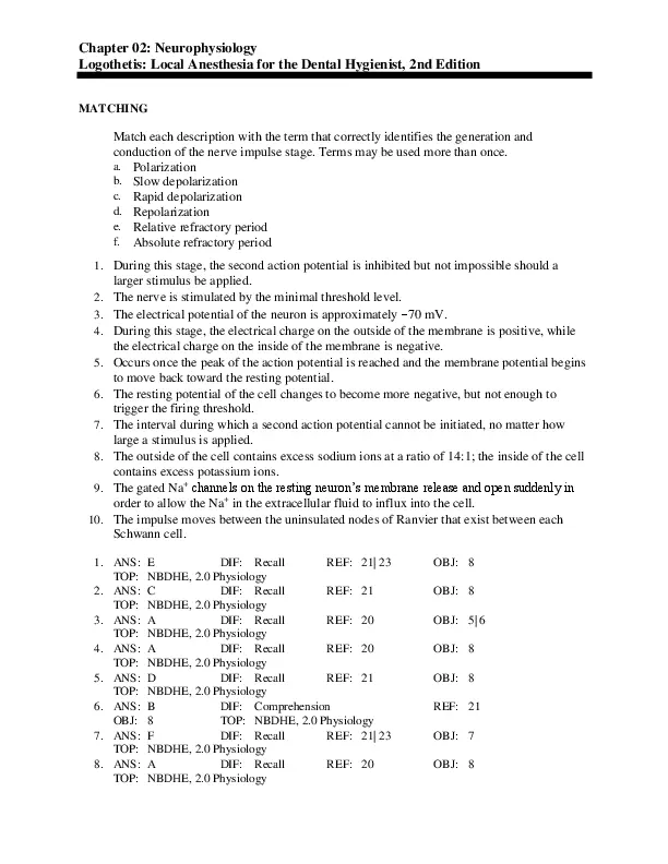 Local Anesthesia for the Dental Hygienist 2nd Edition Test Bank