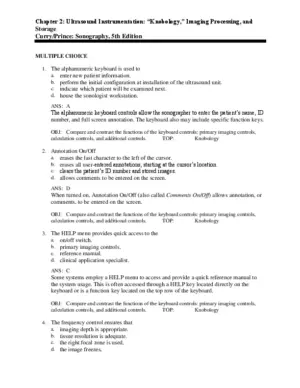 Test Bank For Sonography: Introduction to Normal Structure and Function, 5th Edition