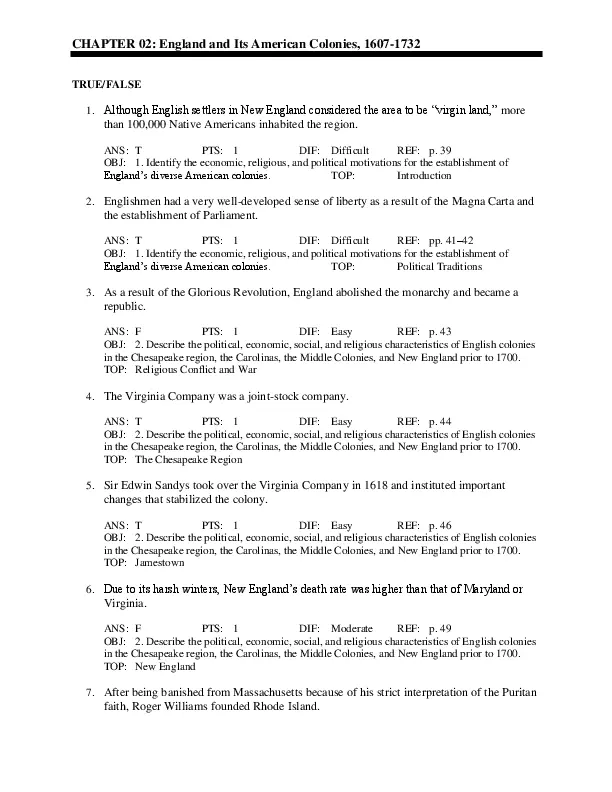 Test Bank For America: A Narrative History Brief, 11th Edition