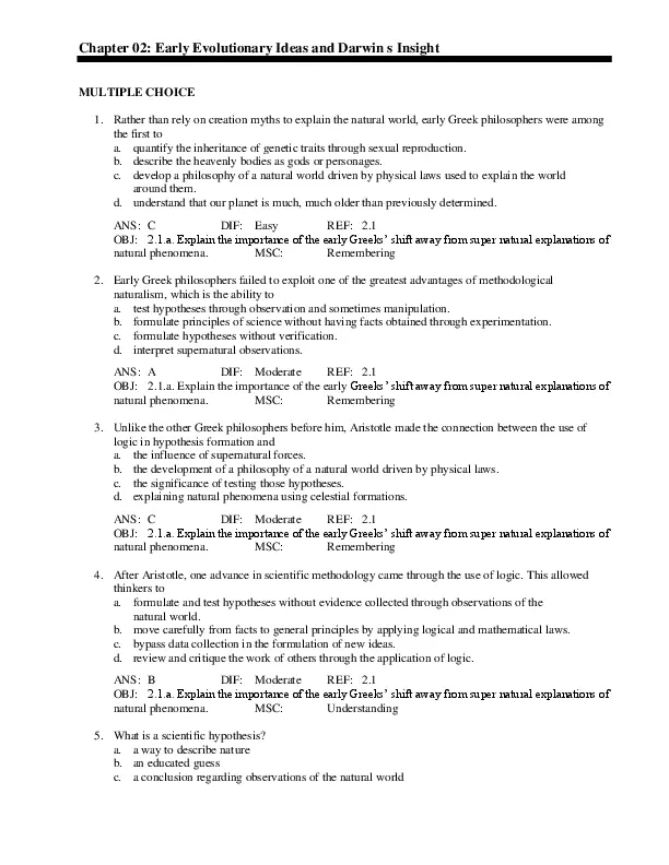 Test Bank For Evolution, 2nd Edition