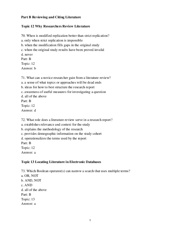 Test Bank For Understanding Research Methods: An Overview of the Essentials, 10th Edition