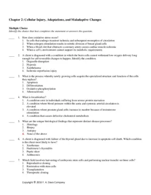 Pathophysiology: Introductory Concepts And Clinical Perspectives, 1st Edition Test Bank