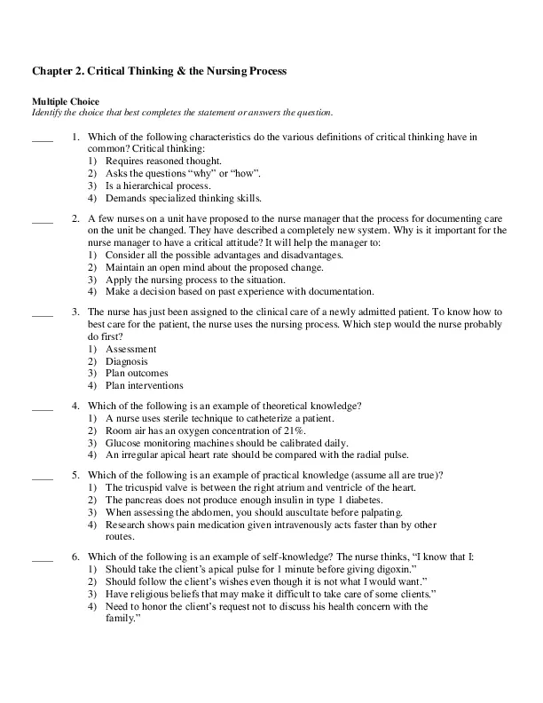 Fundamentals Of Nursing Vol. 1, Theory, Concepts, And Application, 2nd Edition Test Bank