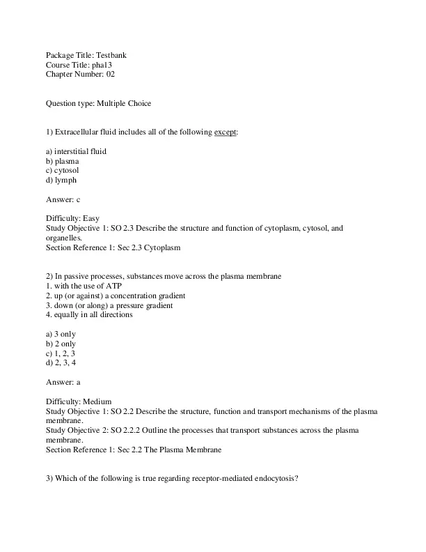 Principles Of Human Anatomy, 13th Edition Test Bank