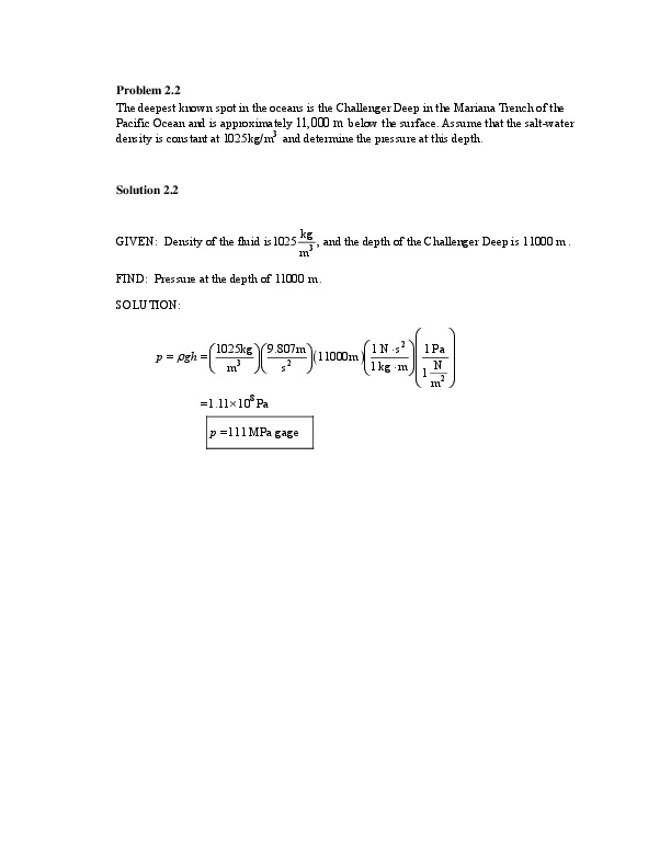 Solution Manual For Munson, Young and Okiishi’s Fundamentals of Fluid Mechanics, 8th Edition