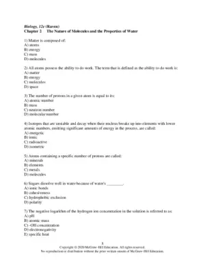 Test Bank For Biology, 12th Edition