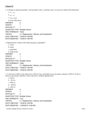 Test Bank for College Physics, 11th Edition
