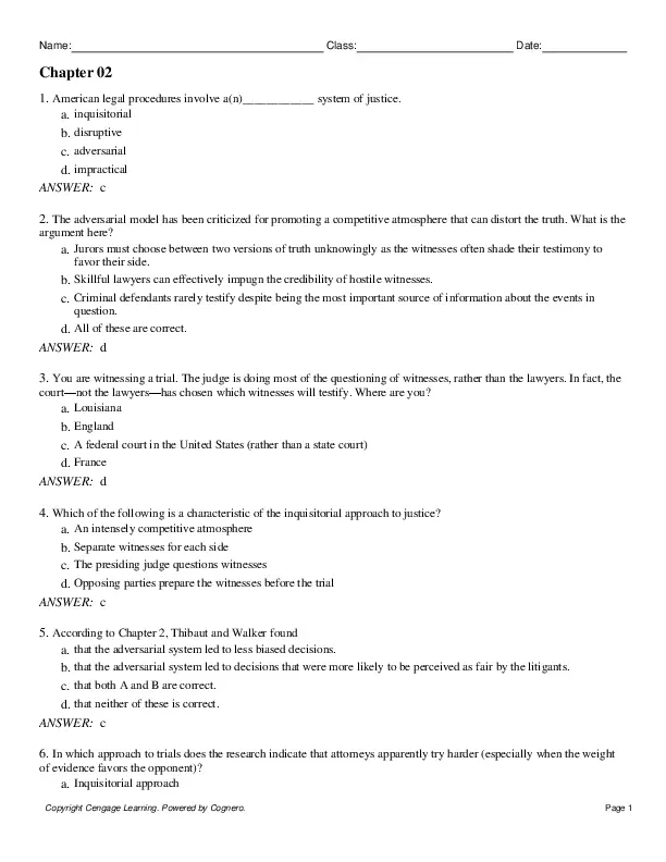 Test Bank For Wrightsman’s Psychology and the Legal System, 9th Edition