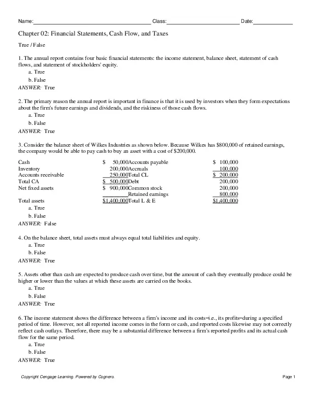 Test Bank For Financial Management: Theory and Practice, 16th Edition