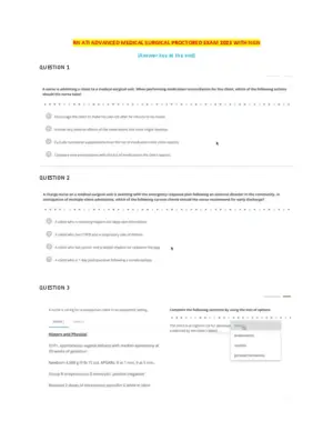 2023 ATI RN Advanced Medical Surgical Proctored Exam NGN With Answers (55 Solved Questions)