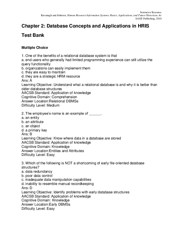 Human Resource Information Systems: Basics, Applications, and Future Directions, Fourth Edition Test Bank