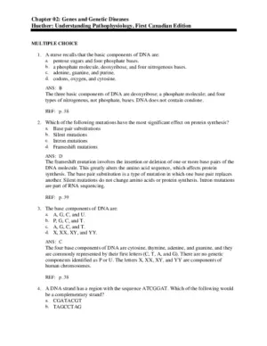 Test Bank For Understanding Pathophysiology, First Canadian Edition